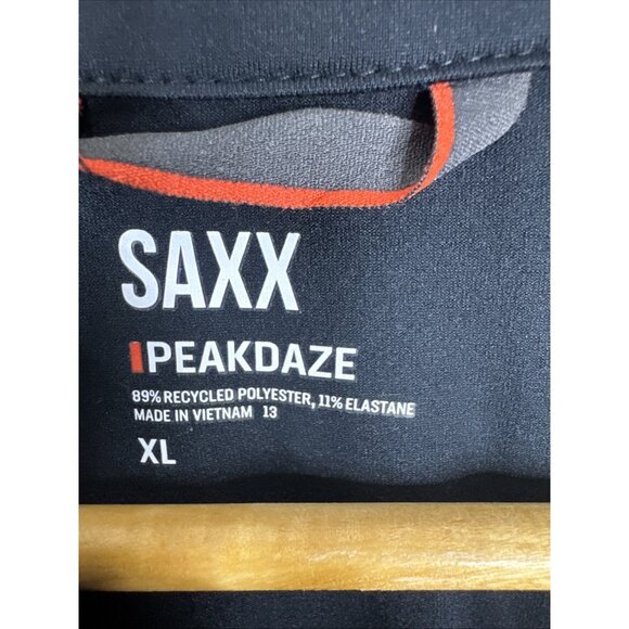 SAXX PeakDaze Quarter Zip Pullover Black Stretch Performance Top Men’s XL - Picture 5 of 5